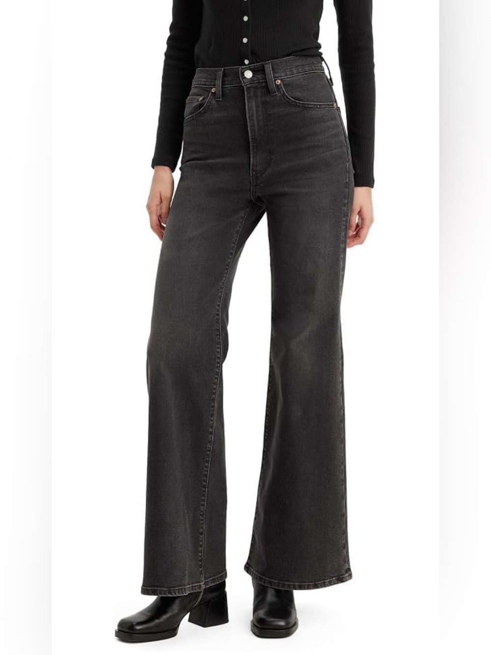 Levi's Black Ribcage Bell Bottom Jeans